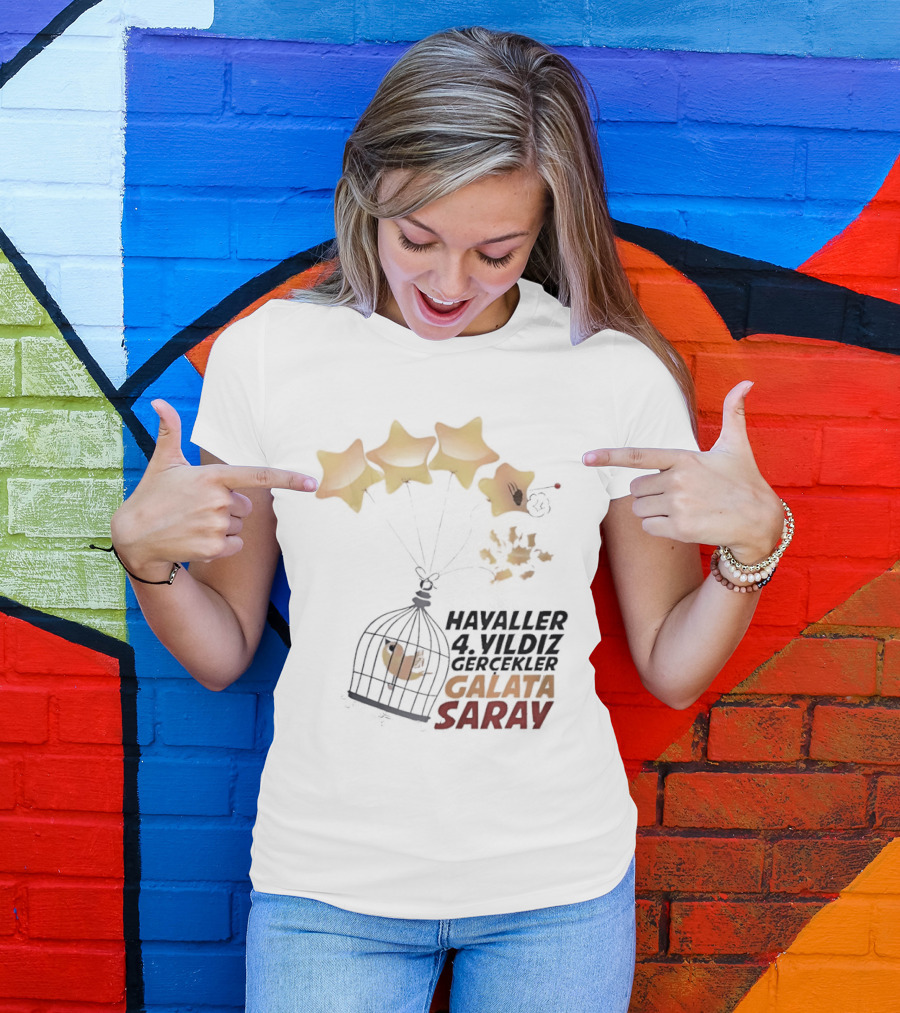 Havaller 4 Yıldız Gerçekler Galata Saray Turkish Football Club Stars T-Shirt