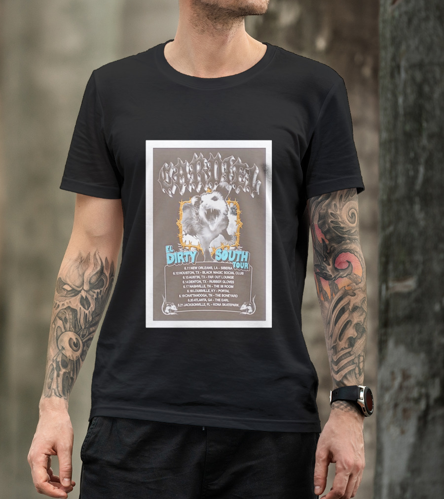 CARDIEL EL Dirty South Tour 2026 New Orleans Texas Atlanta Jacksonville Dates T-Shirt