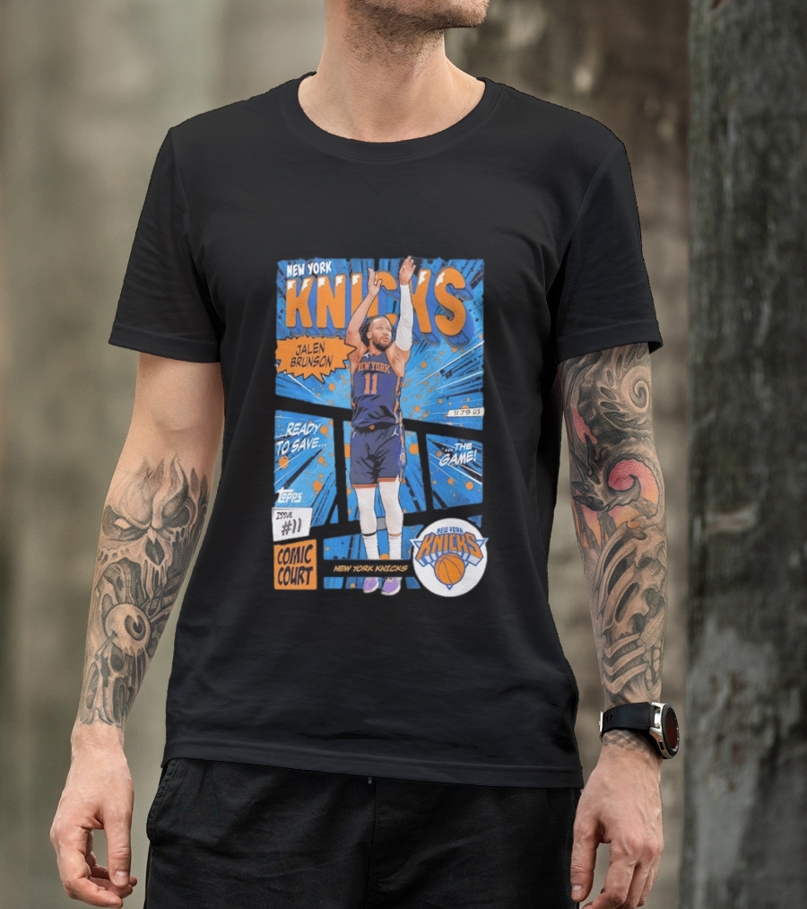 New York Knicks Jalen Brunson Comic Court Issue 11 Basketball 2026 T-Shirt