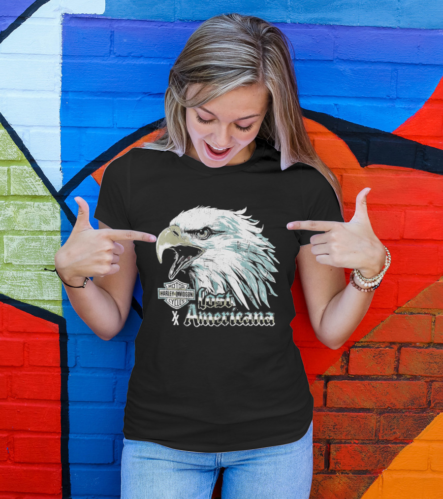 Machine Gun Kelly Harley Davidson Lost Americana Big Eagle Head T-Shirt