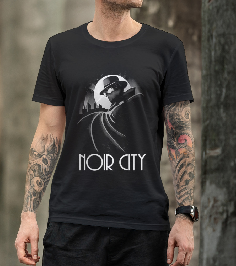 Spider Man Noir City Stylized White T-Shirt