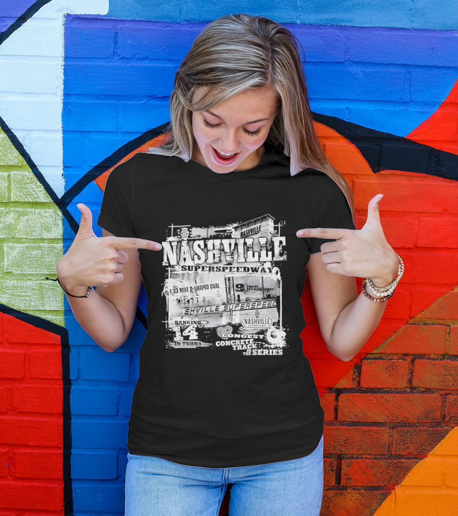 Nashville Superspeedway D Shaped Oval Longest Concrete Track In The Series Racing T-Shirt