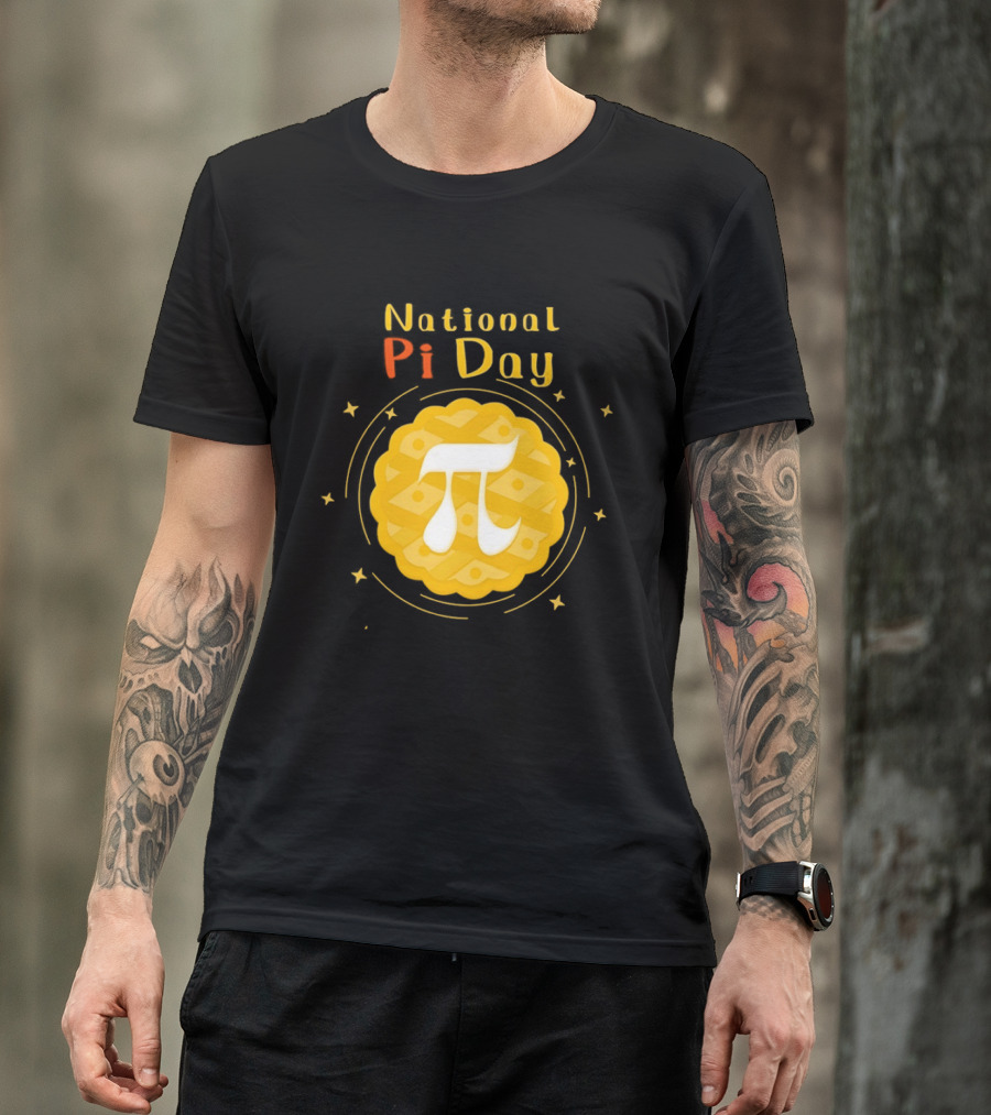 National Pi Day Pie Icon With Stars And Math T-Shirt