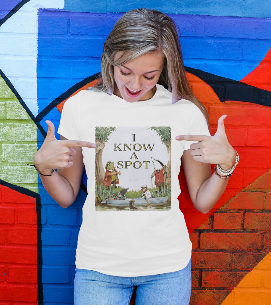 The Wind In The Willows Characters I Know A Spot Scene With Mole Water Rat Badger And Toad T-Shirt