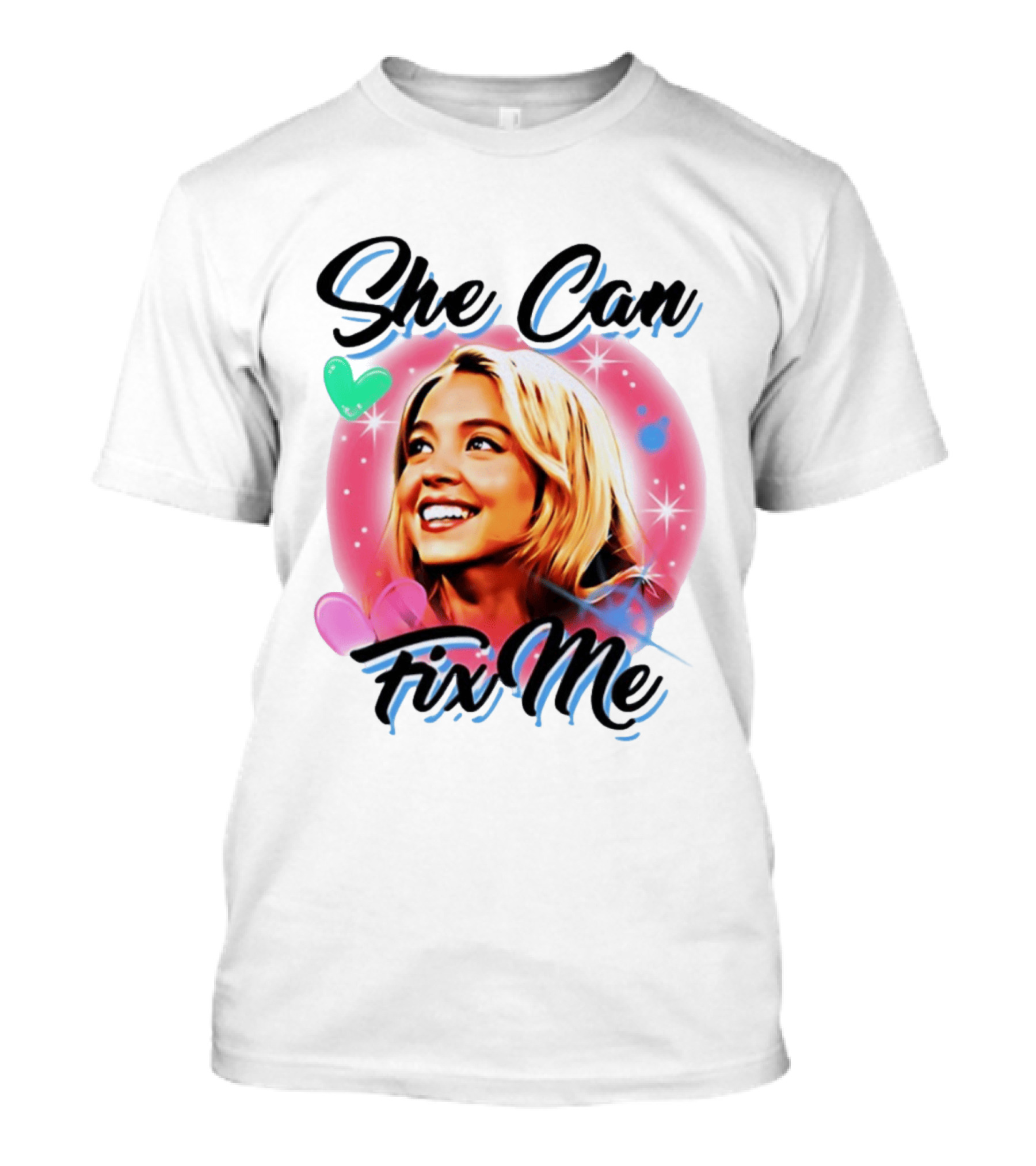 Sydney Sweeney Euphoria She Can Fix Me Hearts Stars T-Shirt