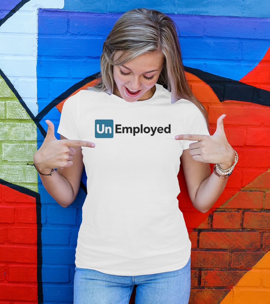 Un Employed Blue Square T-Shirt