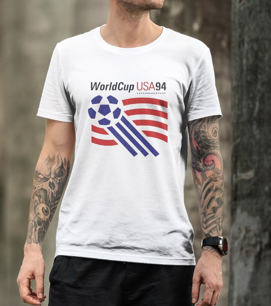 World Cup USA 94 Iconic Soccer Ball And Stripes T-Shirt