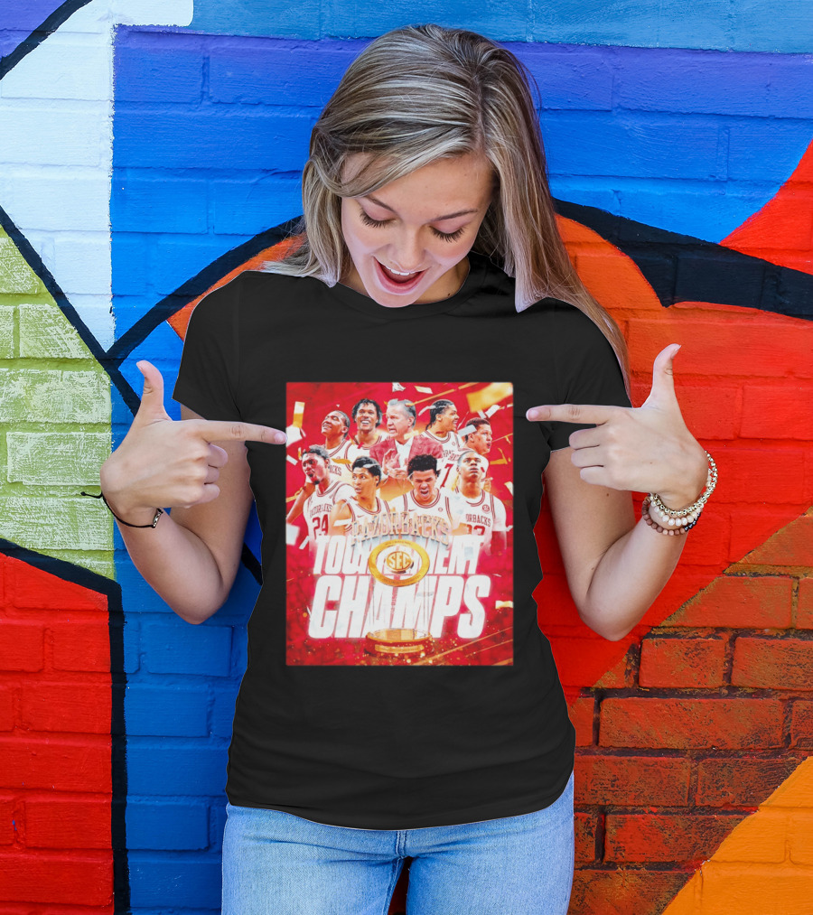 Arkansas Razorbacks SEC Tournament Champs Basketball T-Shirt