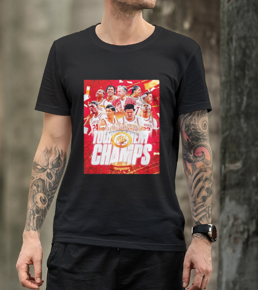 Arkansas Razorbacks SEC Tournament Champs Basketball T-Shirt