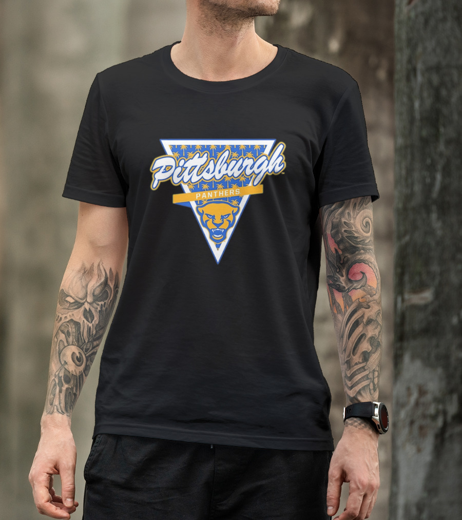 Pittsburgh Panthers Football Palm Tree Triangle T-Shirt