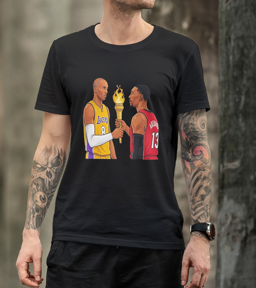 Kobe Lakers Number 8 Passing Torch To Adebayo Number 13 Basketball Moment T-Shirt