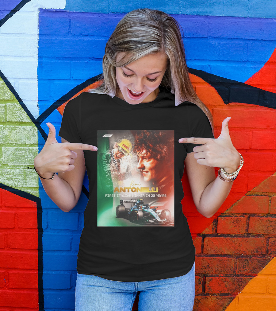 F1 Kimi Antonelli First Italian Winner In 20 Years T-Shirt