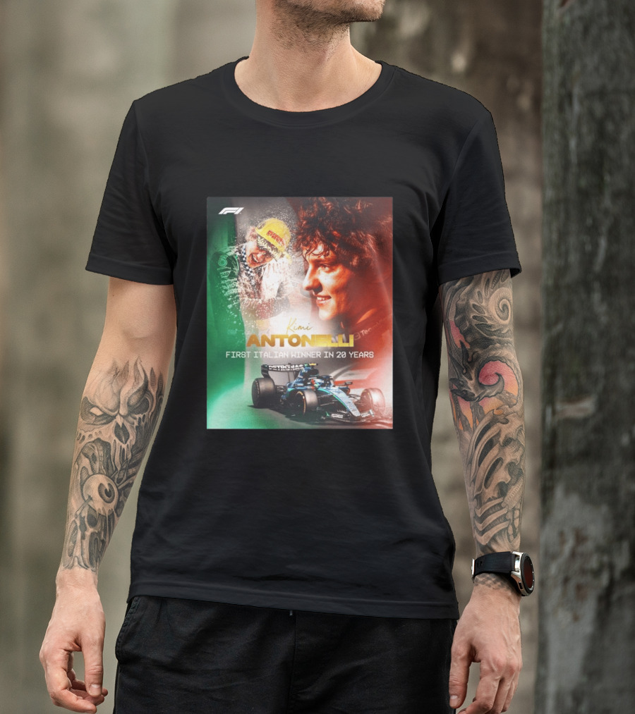 F1 Kimi Antonelli First Italian Winner In 20 Years T-Shirt