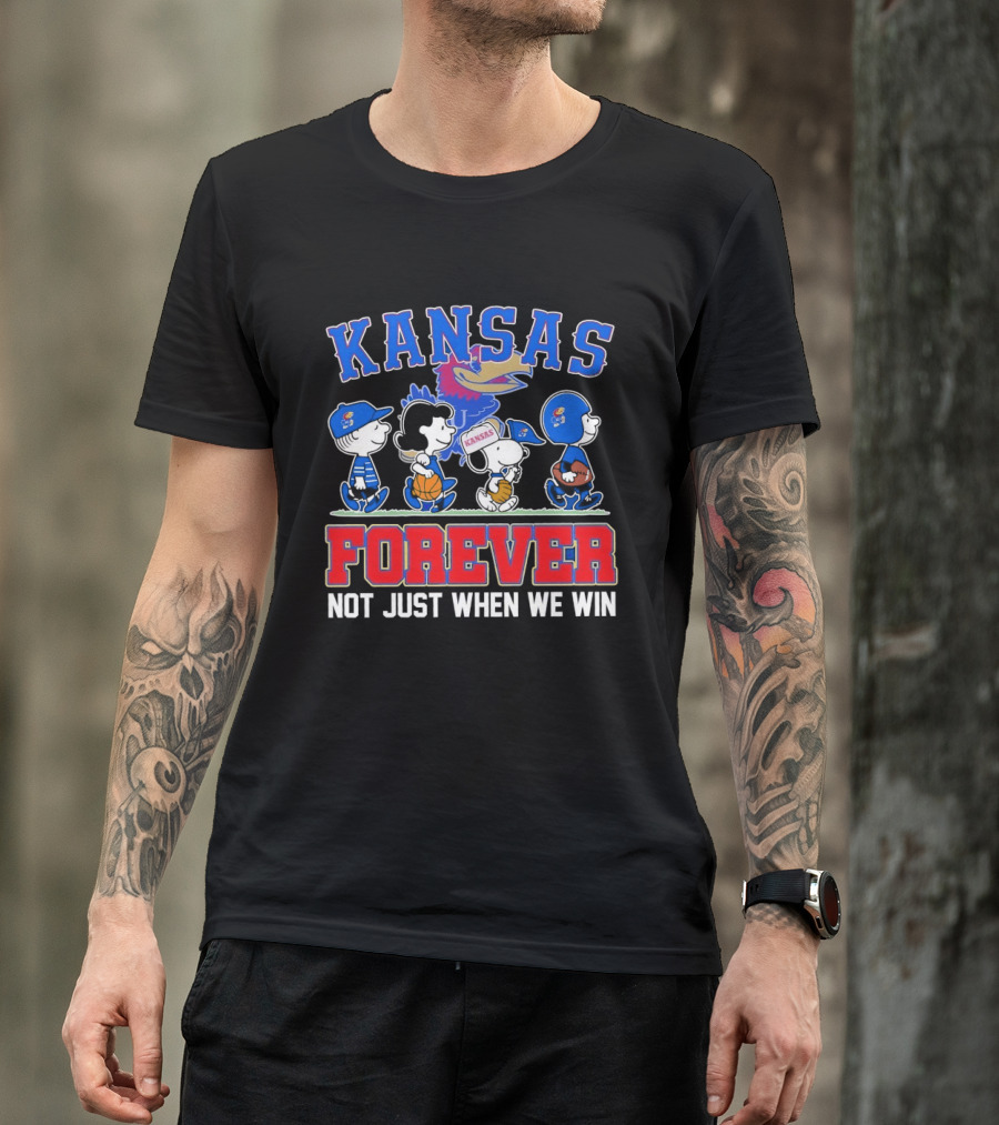 Kansas Jayhawks X Peanuts Abbey Road Forever Not Just When We Win T-Shirt