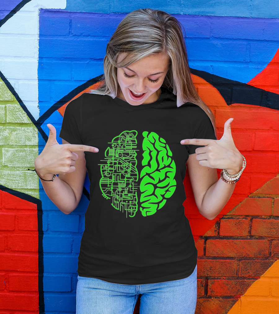 Mind Vs Machine Circuitry Brain Dual Personality T-Shirt