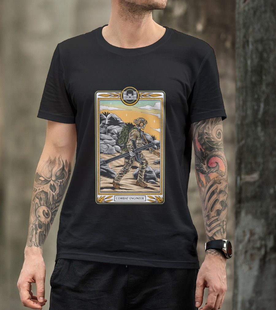 Combat Engineer Tactical Card Soldier With Gear T-Shirt