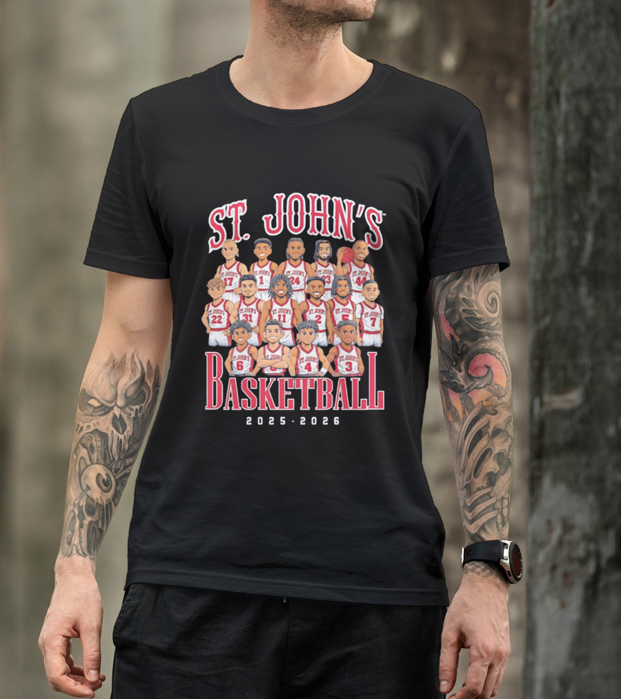 St. John's Basketball 2025 2026 Team Caricature T-Shirt