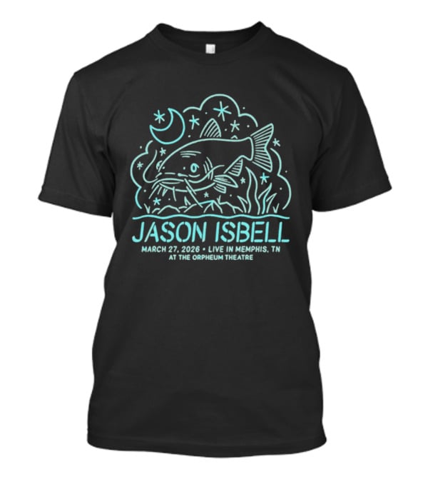 Jason Isbell Live In Memphis TN March 27 2026 Orpheum Theatre Moon And Fish Stars T-Shirt