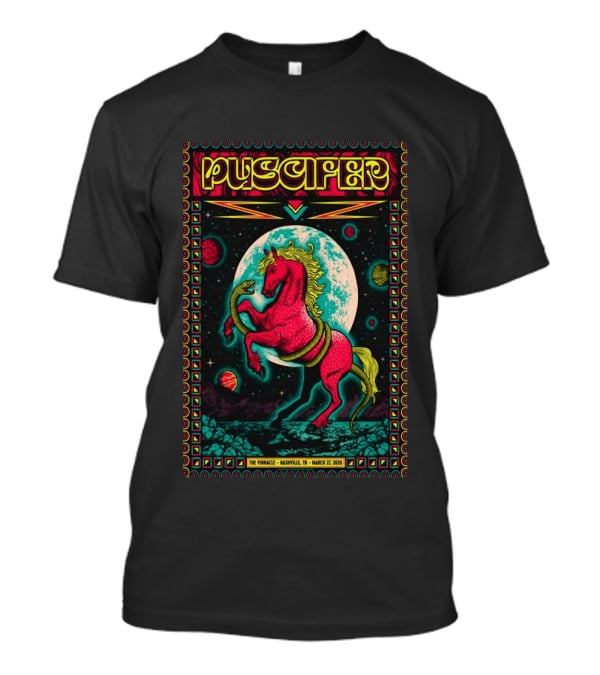 Puscifer The Pinnacle Nashville TN March 27 2026 Psychedelic Unicorn Snake Moon Planets T-Shirt