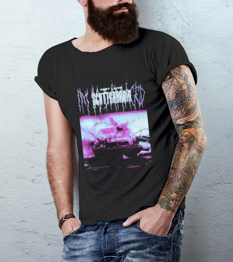 Scatterbrain 2026 Fast Lane Burning Car T-Shirt