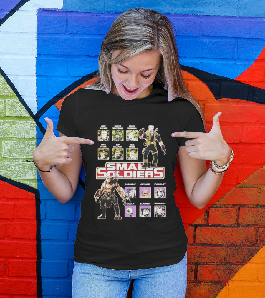 Small Soldiers 1998 Major Chip Hazard And Archer Globotech Characters T-Shirt