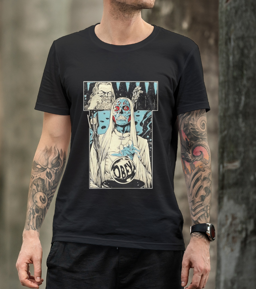 The Lord Of Obedience Obey Visionary Collide They Live X Lord Of The Ring T-Shirt