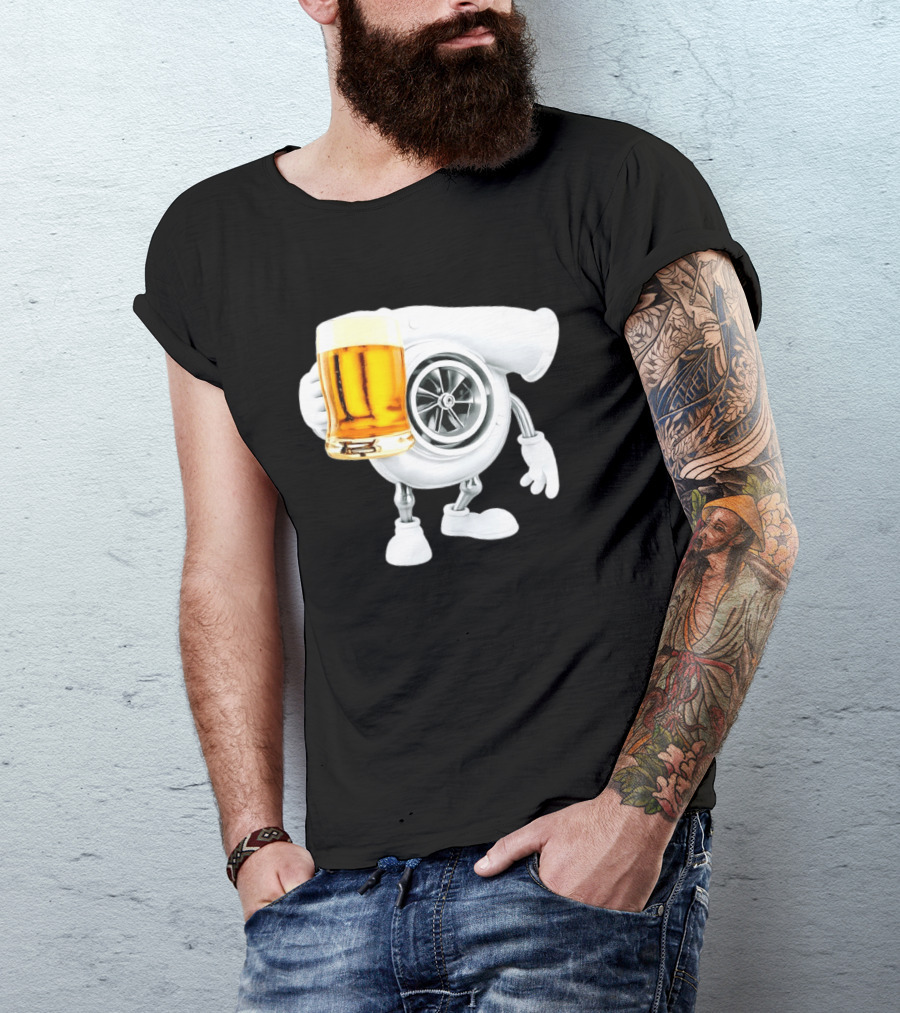 Turbocharger Holding Beer Meme T-Shirt
