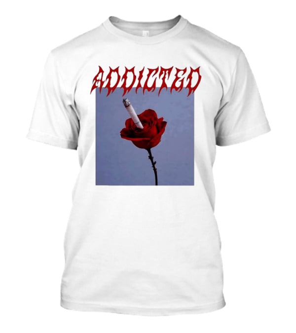 Addicted Smoking Roses Metal Aesthetic T-Shirt