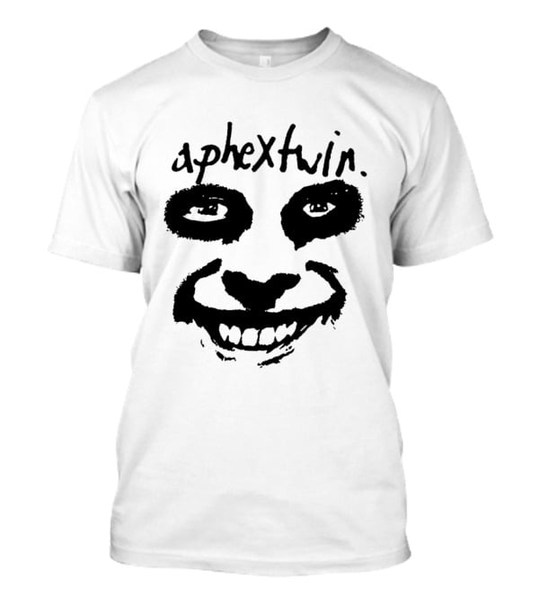 Aphex Twin Handwritten Logo With Distorted Face T-Shirt