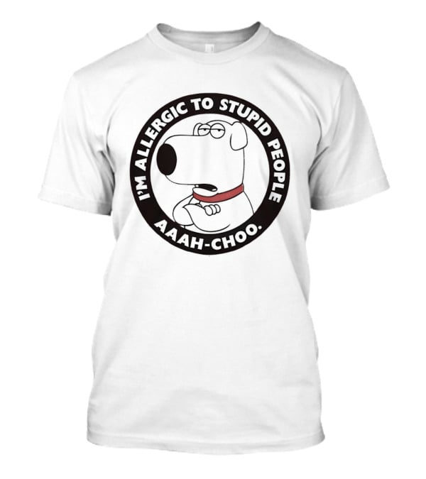 I'm Allergic To Stupid People Aaah Choo Red Collar Dog T-Shirt