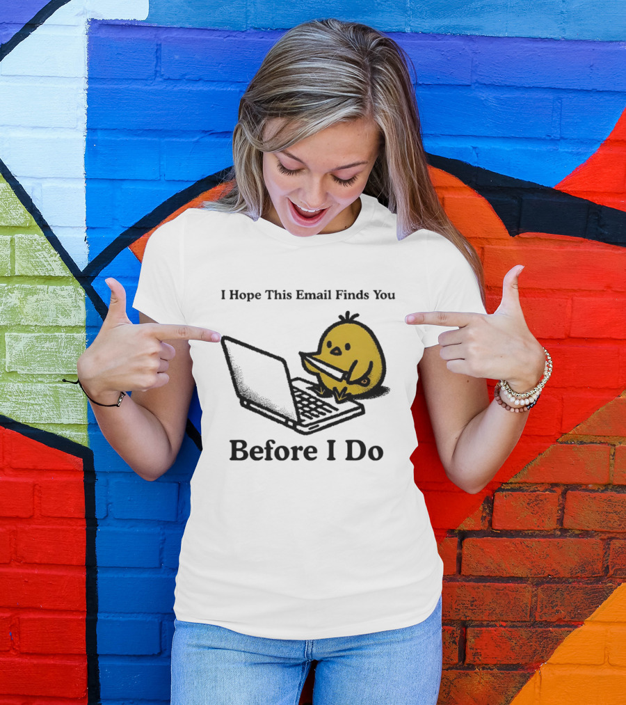 I Hope This Email Finds You Before I Do Chicken Knife Laptop T-Shirt