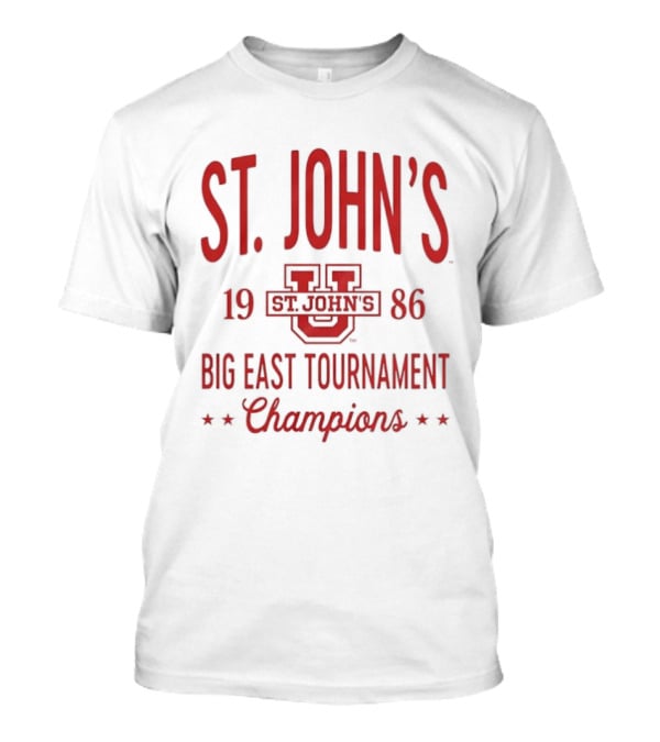 St. John's Red Storm 1986 Big East Tournament Champions NCAA Basketball T-Shirt
