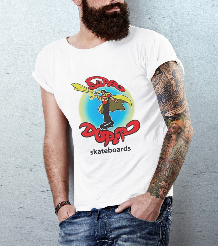 Super Duper Skateboards Comic Hero SD Cape And Lightning T-Shirt