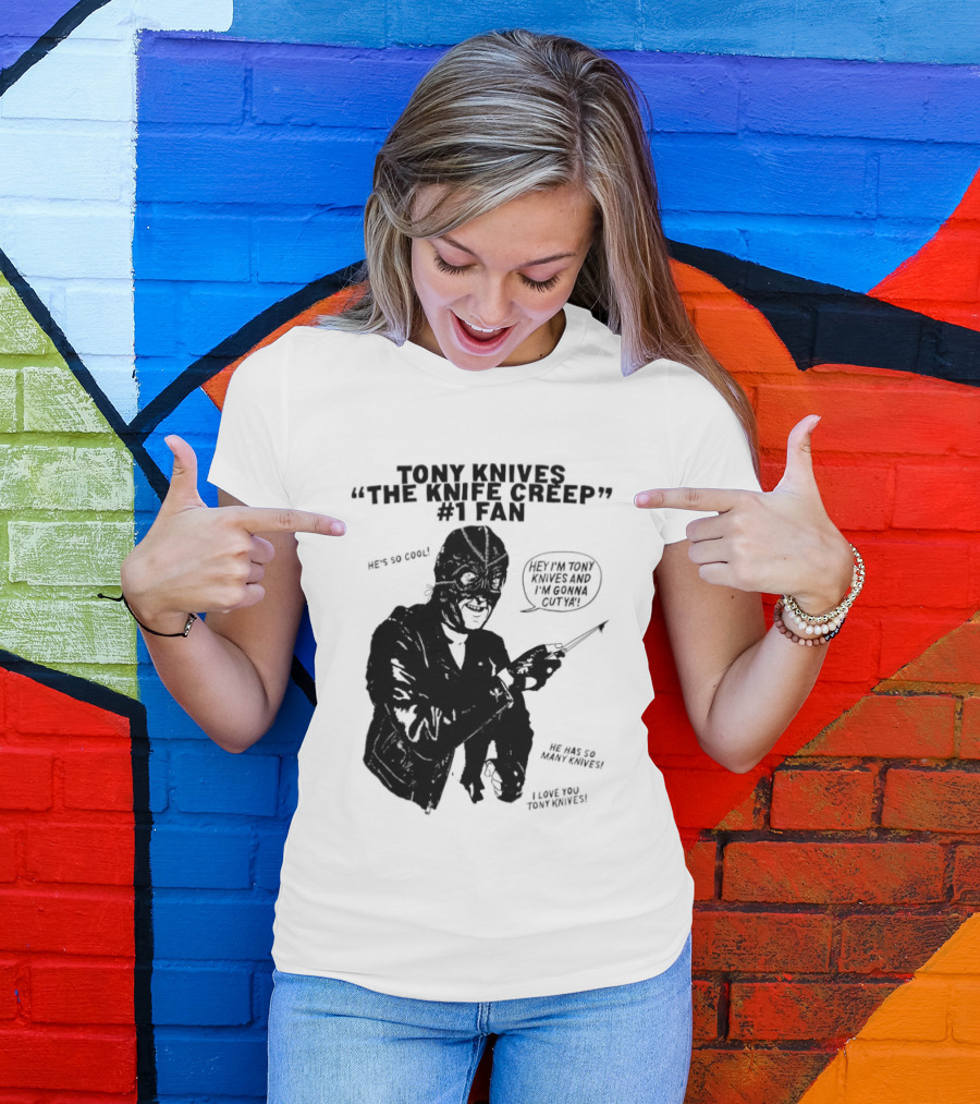 Tony Knives The Knife Creep Volume One Leather Jacket Mysterious True Crime Legendary Horror Movie Night Stalk Western Adventure T-Shirt