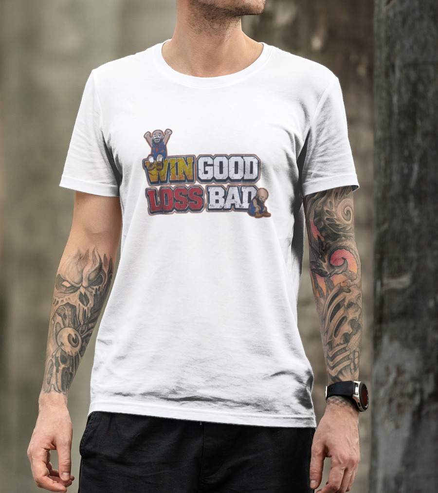 Win Good Loss Bad Basketball Cartoon Characters Sitting And Crying T-Shirt