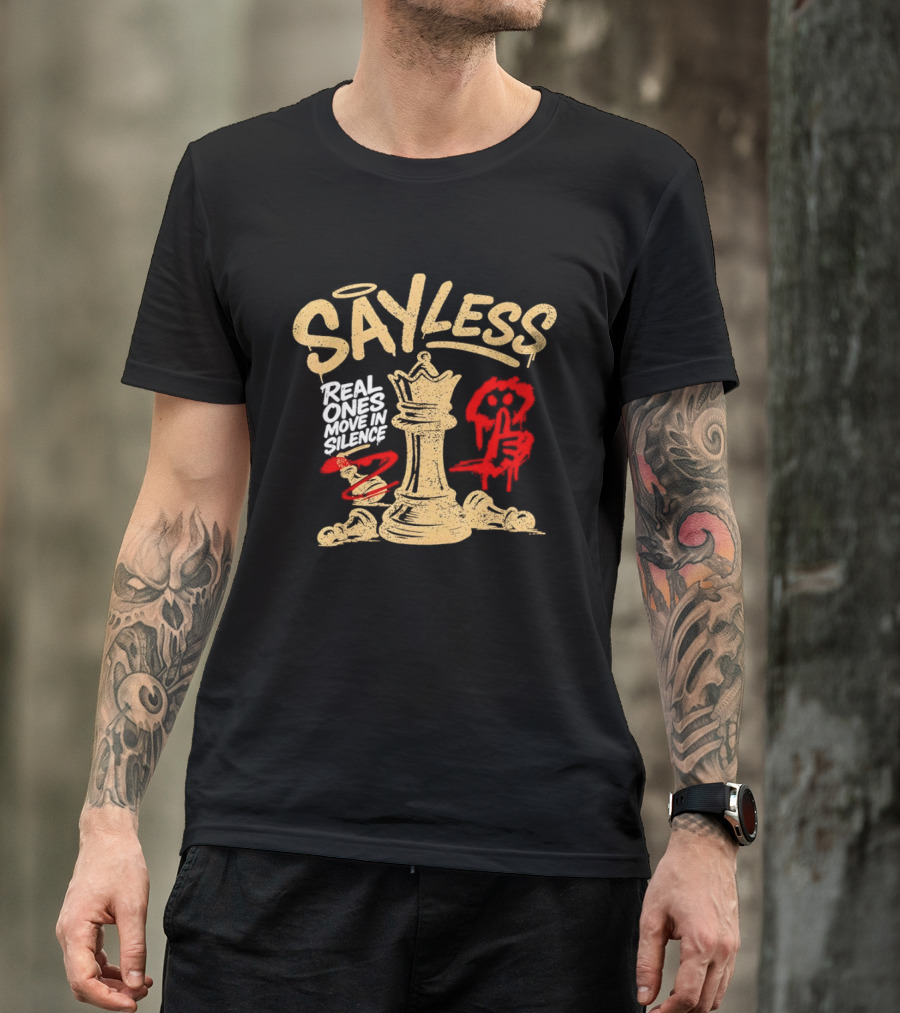 Say Less Real Ones Move In Silence Chess Piece And Red High Heels T-Shirt