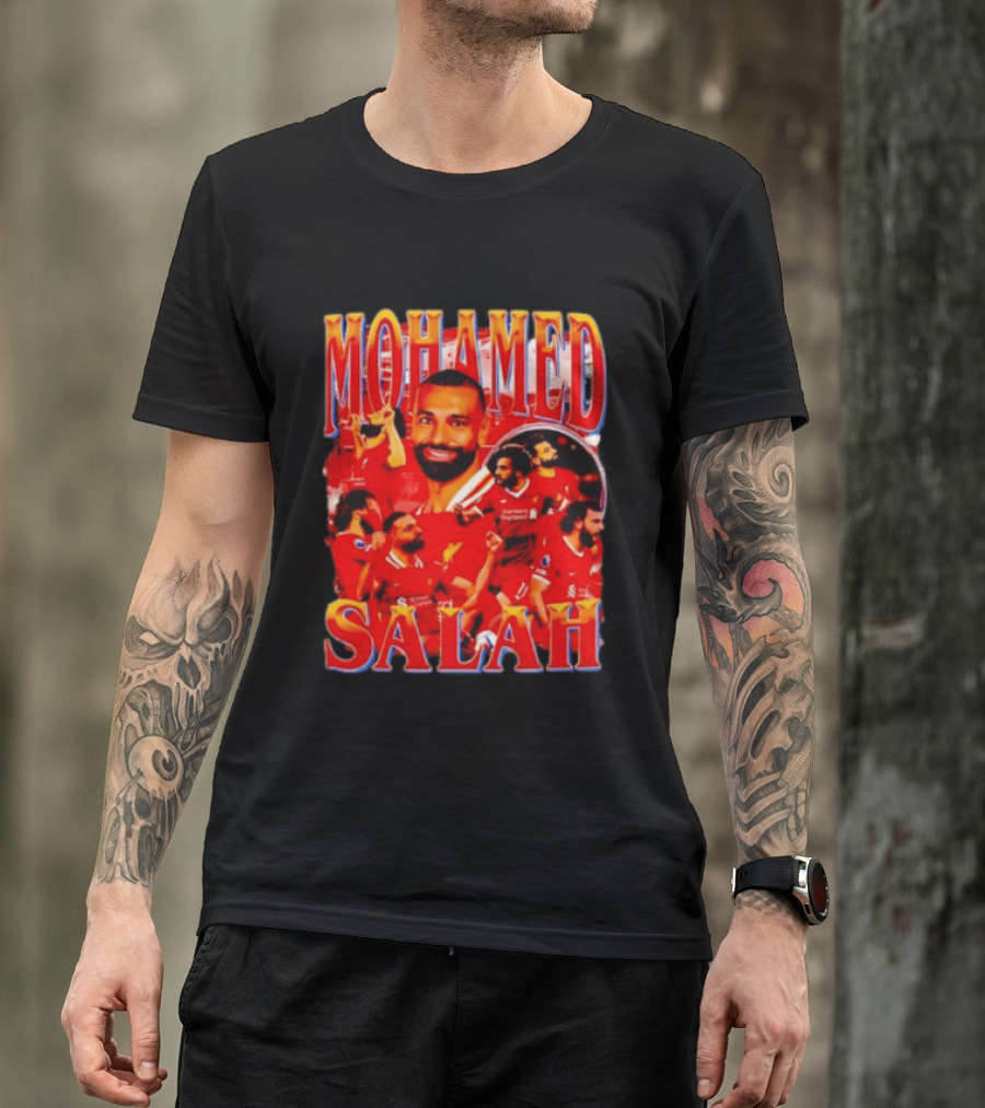 Mohamed Salah Liverpool Egyptian Football Star Celebratory Montage T-Shirt