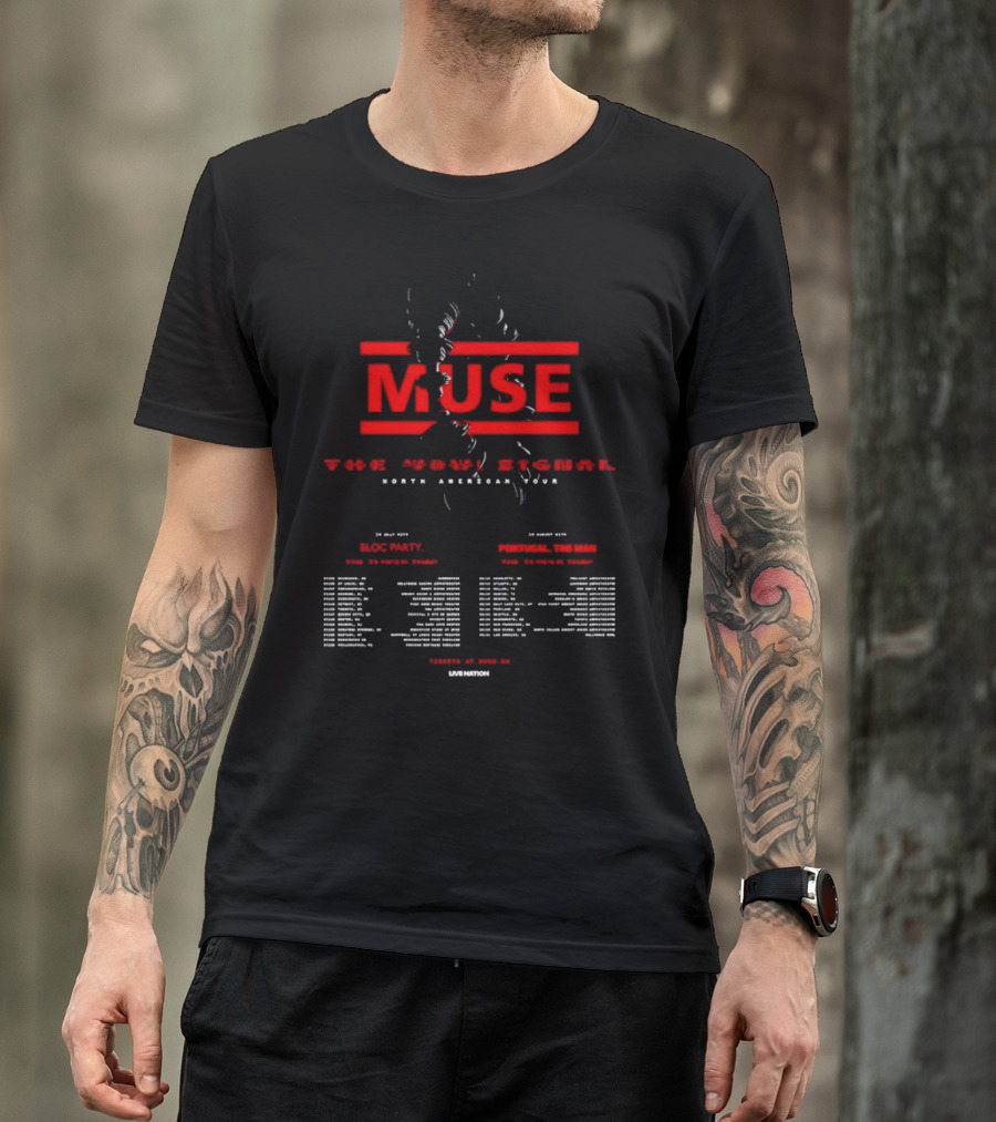 Muse The Wow Signal North American Tour 2026 Venue Dates Mack Minn Eddie Wright T-Shirt