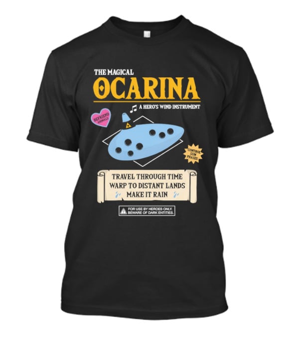 The Magical Ocarina A Hero's Wind Instrument Control Sun Phases Travel Through Time Warp To Distant Lands Make It Rain T-Shirt
