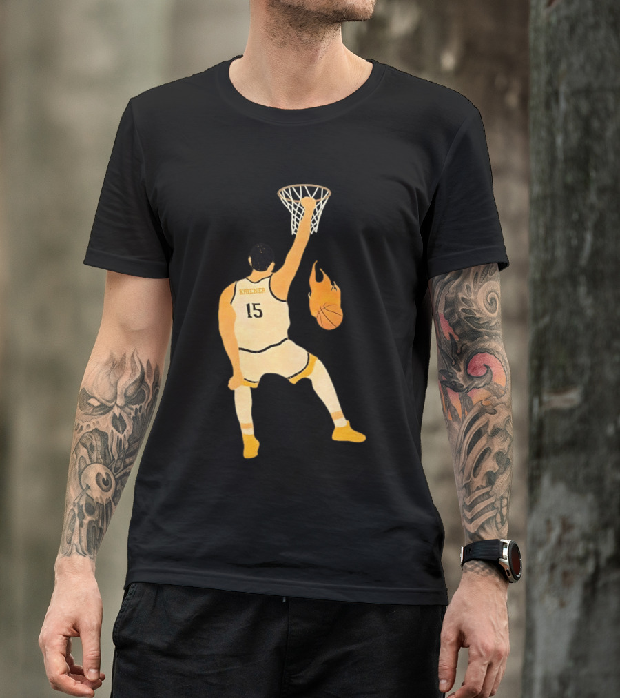 Nikola Jokic Denver Nuggets 15 Basketball Player Dunking Flame Ball T-Shirt