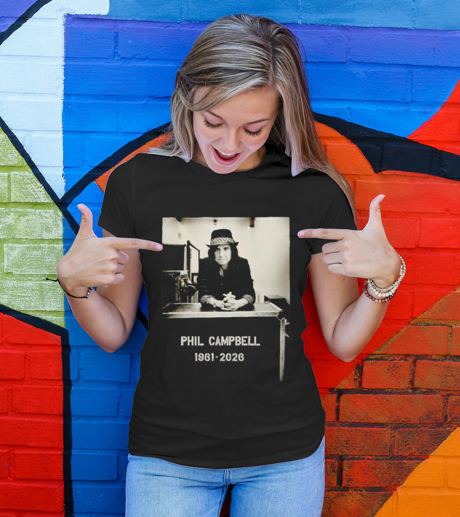 Phil Campbell 1961 2026 Retro Style Musician Hat Fashion T-Shirt