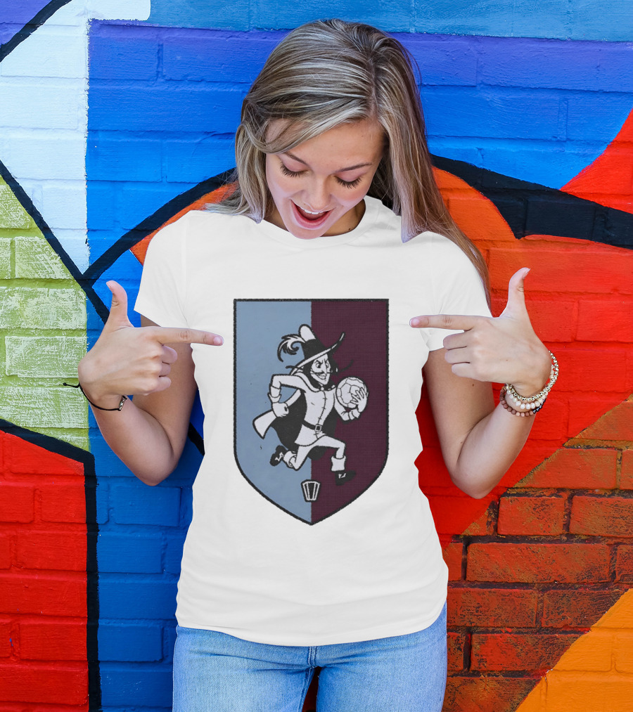 The Villan Football Mascot With Ball And Shield T-Shirt