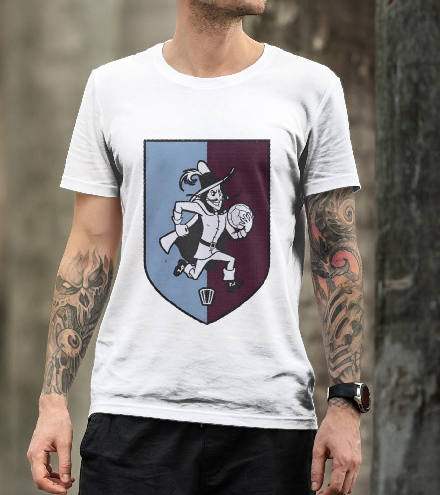 The Villan Football Mascot With Ball And Shield T-Shirt