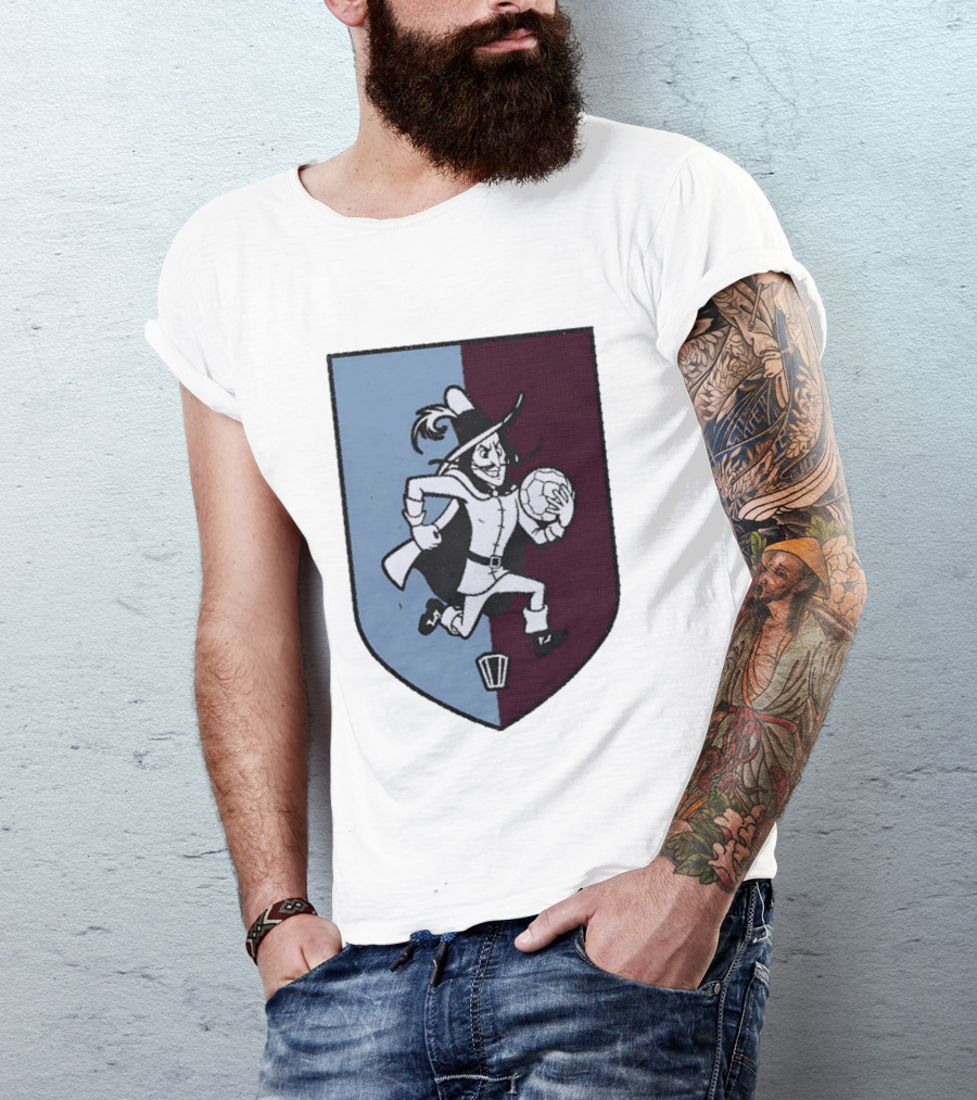 The Villan Football Mascot With Ball And Shield T-Shirt