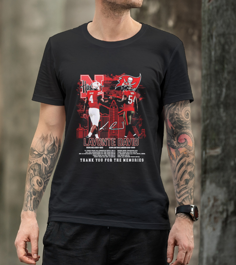 Lavonte David Nebraska Huskers Tampa Bay Buccaneers Thank You For The Memories T-Shirt