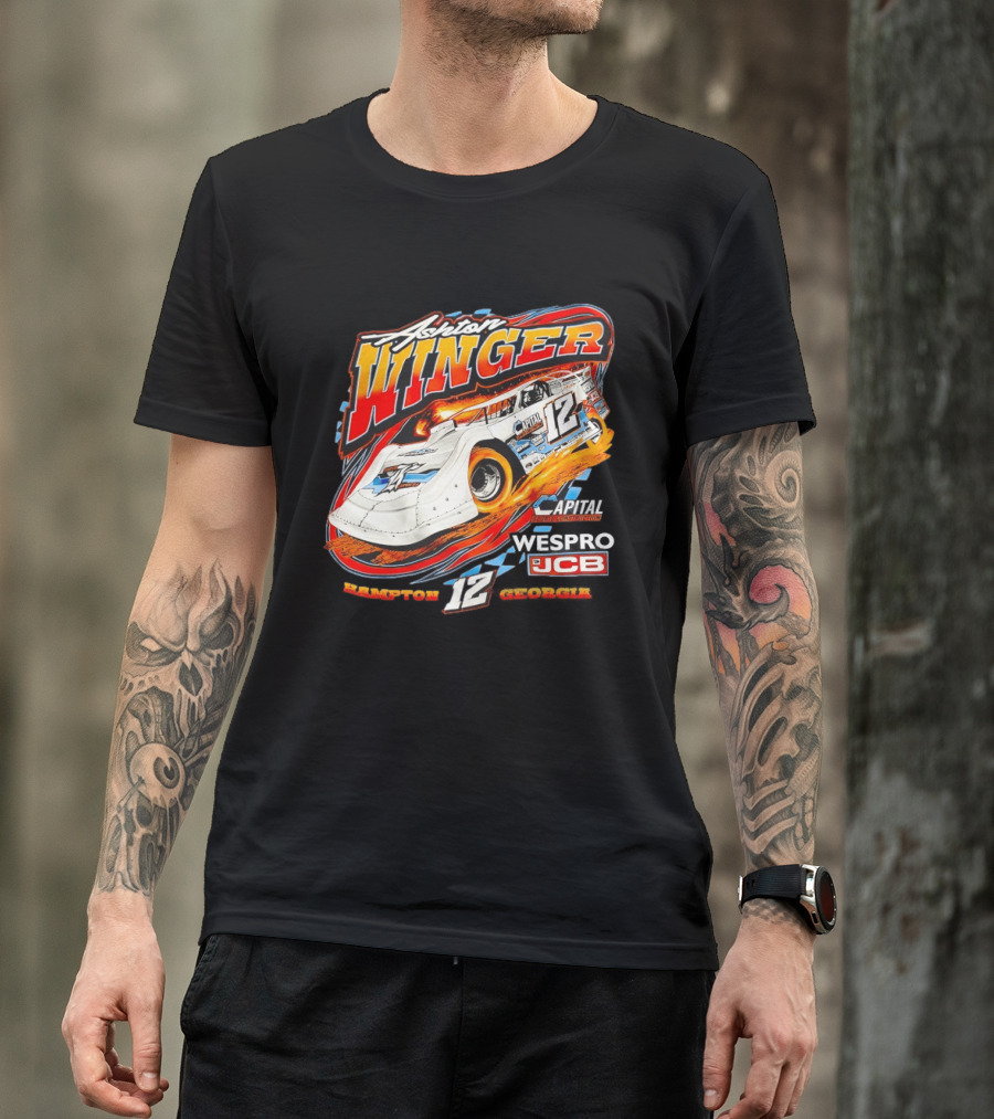 Ashton Winger Racing Capital Sports Construction Hampton Georgia 12 Car Wespro JCB T-Shirt
