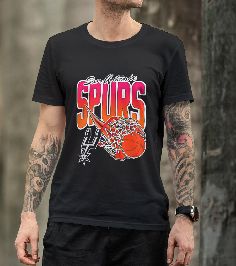 San Antonio Spurs Basketball 2026 Fireball Net T-Shirt