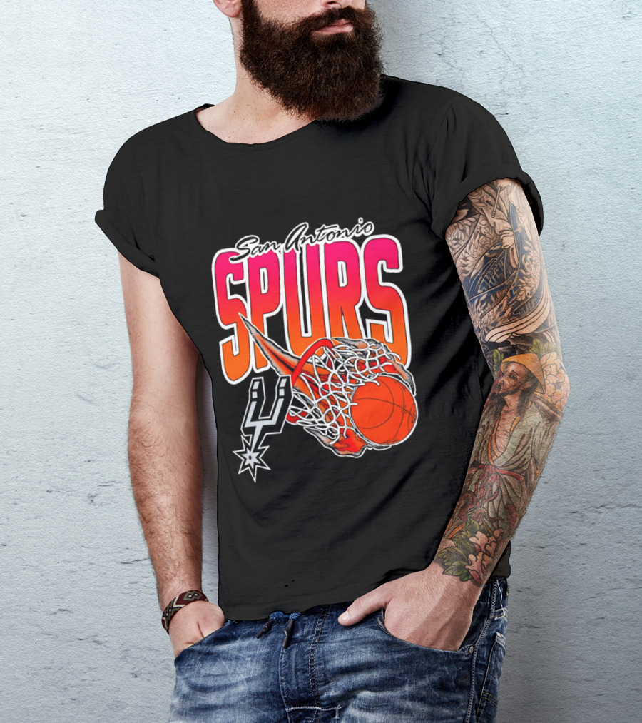 San Antonio Spurs Basketball 2026 Fireball Net T-Shirt