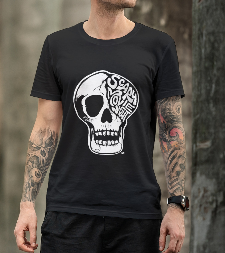 Skull Scary Movie Night Halloween Skull T-Shirt