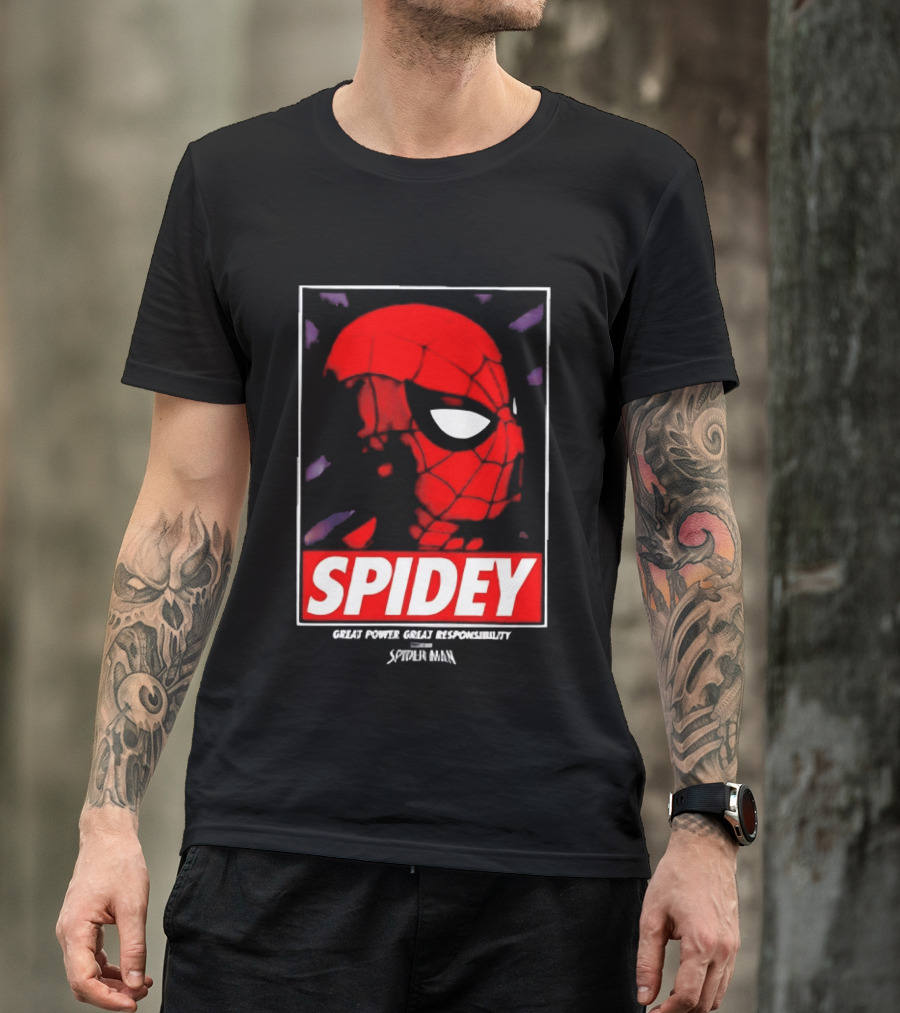 SPIDEY Great Power Great Responsibility Spider Man T-Shirt